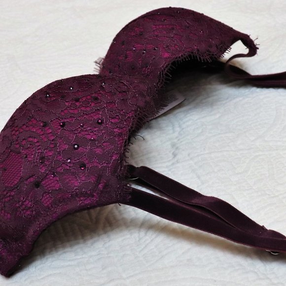 Victoria's Secret | Dream Angel Lined Demi Bra Dark Magenta - Picture 3 of 11